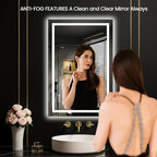 LOAAO 20"x30" LED Mirror for Bathroom, Lighted Bathroom Mirror - Image 2