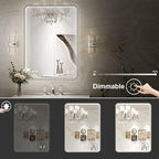 28x36 Inch LED Mirror for Bathroom, Brushed Sliver Metal Frame Lighted Vanity - Image 3