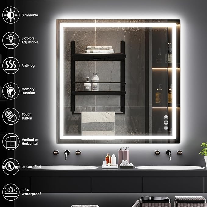 Memobarco 36"x 36" Bathroom Mirror - Image 3