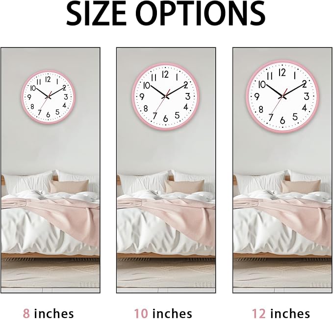 HZDHCLH Wall Clock Silent Wall Clocks Battery Operated 8 Inch Modern Non - Image 3