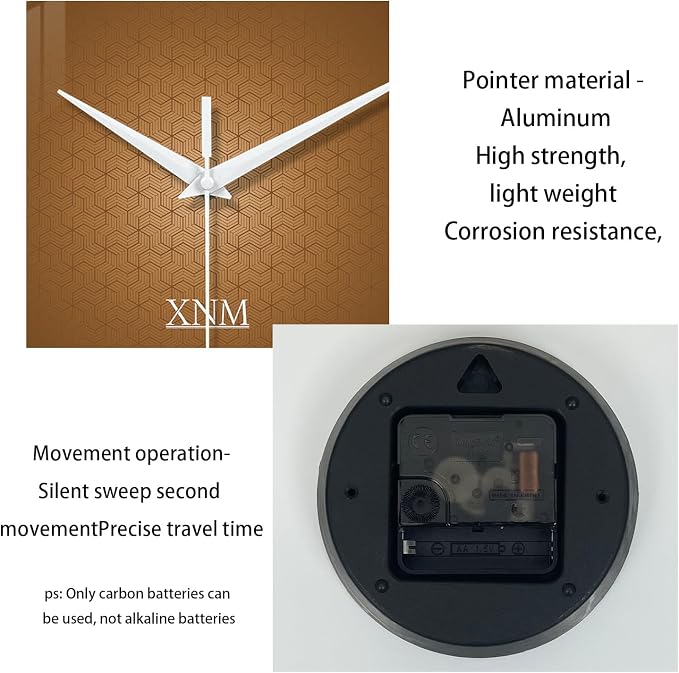 XNM Large Wall Clocks Battery Operated 16 Inch Modern Glass Wall Clock - Image 8