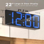 JALL 22'' Large Digital Wall Clock, Big LED Number Dispaly, Night Light - Image 2
