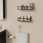 PUSDON 5-in-1 Shower Caddy & Kitchen Organizer Set, Wall Mount Wide Spice Rack - Image 9