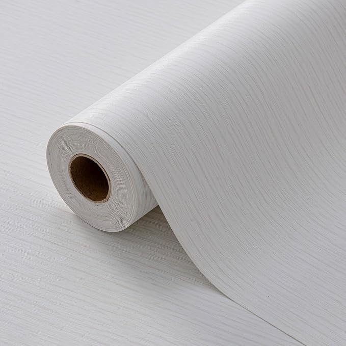 Grasscloth Peel and Stick Wallpaper 20.8"x394" Light Gray Thick Fabric Textured by HyunHome