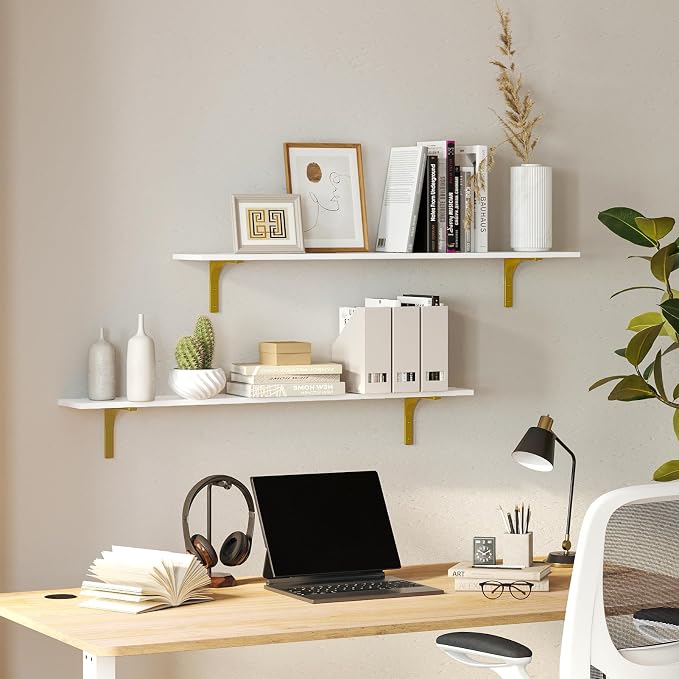 DINZI LVJ Long Wall Shelves, 47.3" Wall Mounted Shelves Set of 4, Large - Image 7