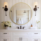DUMOS Gold Circle Mirror for Wall 30.02 inch, Bathroom Round Mirror for Over by DumosLifestyle
