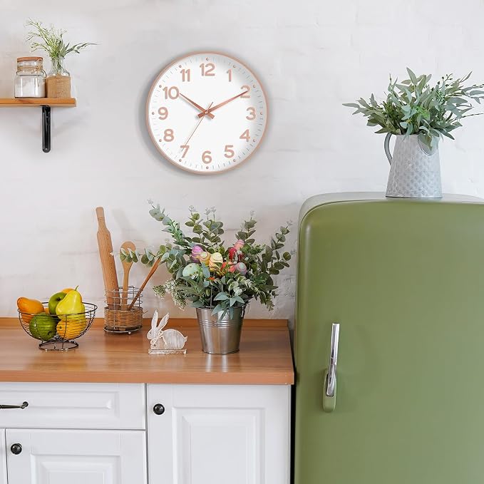 Roymnie Wall Clock 10 Inch Silent Wall Clocks Battery Operated-Modern Non - Image 2