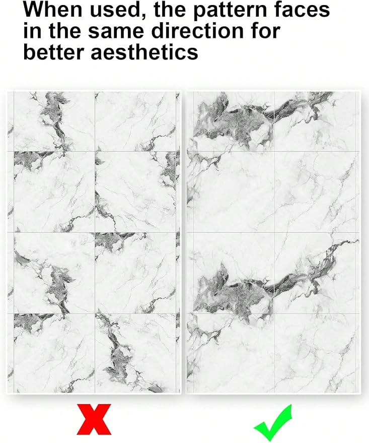Chejiaye 10pcs Marble Peel and Stick Backsplash Waterproof Washroom Wall Panels - Image 9