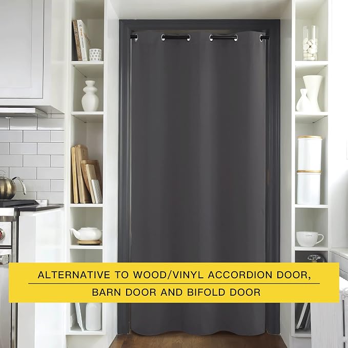 NICETOWN Closet Curtain for Bedroom Door Privacy, Faux Folding Accordion Doors - Image 4