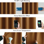MIULEE Golden Brown Back Tab Blackout Curtains 63 Inch Length 2 Panels Set - Image 5