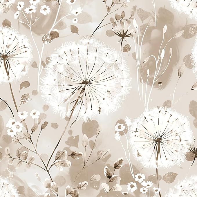 Nukofal Flora Peel and Stick Wallpaper Dandelion Wallpaper Floral Contact Paper by Nukofal