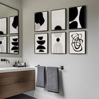 Framed Boho Black and White Abstract Wall Art, Minimalist Geometric Pictures - Image 5