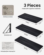 BAYKA Wall Mounted Floating Shelves, Wood Floating Wall Shelf - Image 7