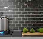 AULIGET 100 Piece Faux Stone Backsplash Peel and Stick PVC Tile, 3 Inch x 6 - Image 2