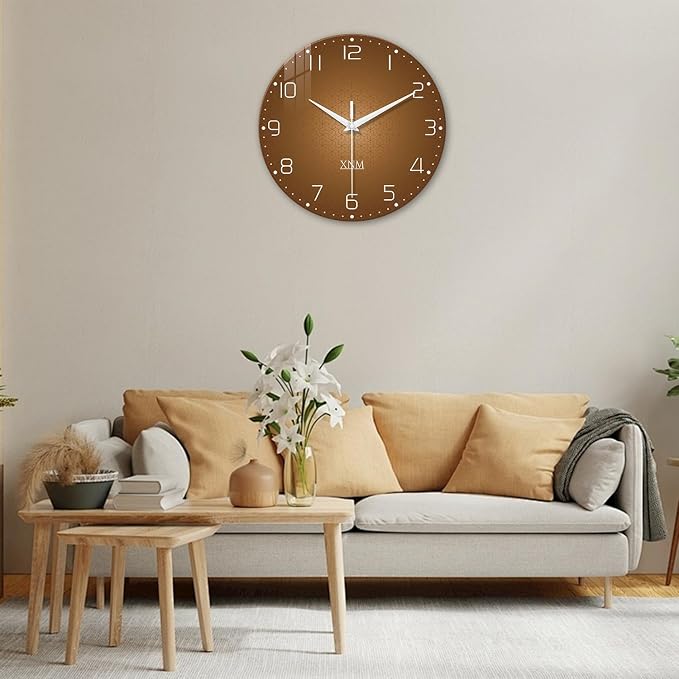 XNM Large Wall Clocks Battery Operated 16 Inch Modern Glass Wall Clock - Image 2