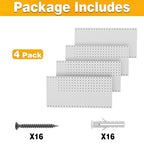 Pegboard Smith Metal Pegboard Panels 12" x 24", 4 Pack Grey Wall Mounted Tool - Image 3