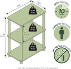 Furinno Turn-N-Tube Storage Shelves, 3-Tier Open Frame Book Shelf, Standing - Image 3