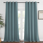 NICETOWN Blackout Greyish Blue Curtain & Drape 108 inches Long by NICETOWN