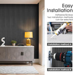 WPC Slat Wall Panels 16 Pack 48" x 6.6", Waterproof Fluted Wall Paneling - Image 4
