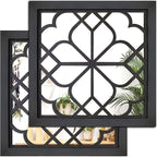 Wocred 2 PCS Square Wall Mirror, Gorgeous Rustic Farmhouse Accent Mirror by Wocred