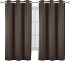 LEMOMO Chocolate Brown Blackout Curtains 40 x 63 Inch Length/Set of 2 Curtain - Image 2