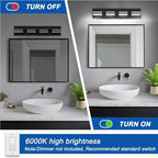 IZORRO LED Modern Bathroom Lights Fixtures, Matte Black Acrylic Wall Lighting - Image 5