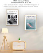 iHery Every Hour is Happy Hour Framed Trendy NewsPaper Wall Art, Natural OAK - Image 6