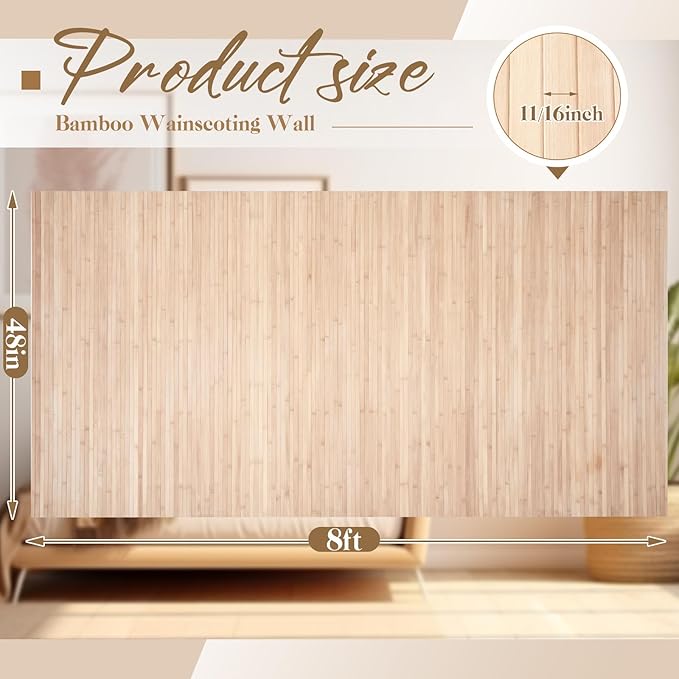 Juexica 3 Pcs Natural Bamboo Wall Panel - Image 2