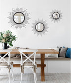Large Sunburst Wall Mirror Boho Home Decor Round Wall Art Mirror Modern Metal - Image 6