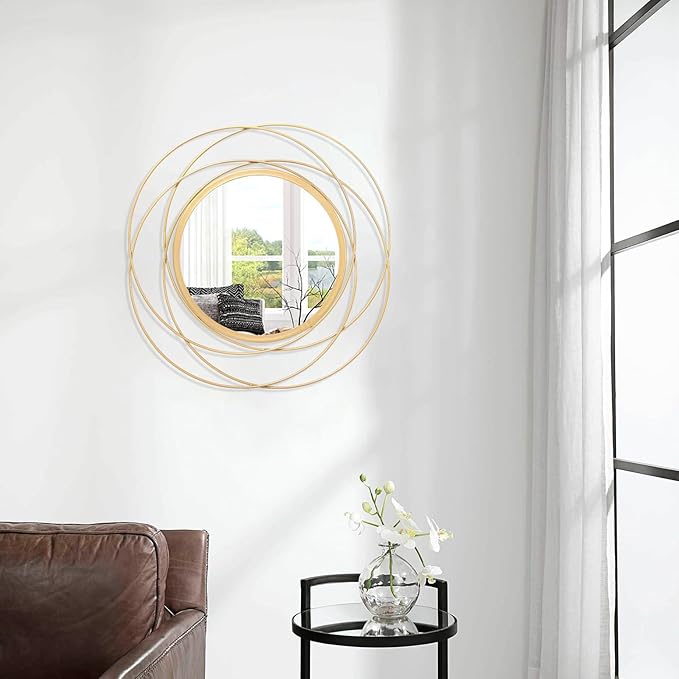 Gold Wall Mirror Mounted Round Decorative Mirrors - Image 4