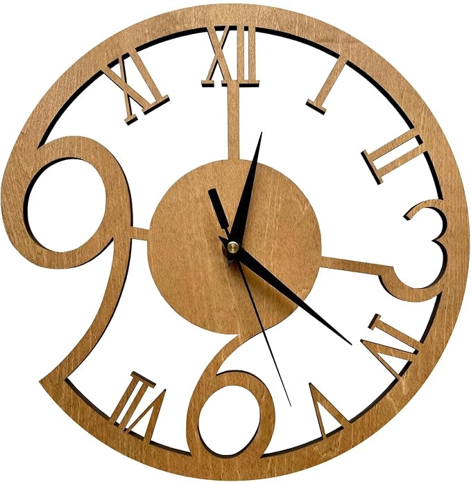 Rizalit Wood Wall Clock Artistic Modern Classic Style Unique Design 11.5 Inch by Unknown