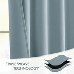 MIULEE Slate Blue Back Tab Blackout Curtain 96 Inch Long 2 Panels Set - Image 7
