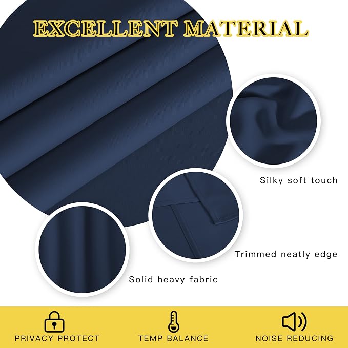 NICETOWN Navy Blue Blackout Window Curtain - Image 5