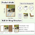 Cute Cat Wall Art, Funny Tabby Cat Sleeping in Bed Wall Decor Painting - Image 3