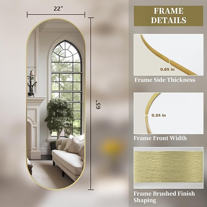 Oval Full Length Mirror, Ultra-Clear Explosion-Proof Dressing Mirror, Simple & - Image 9
