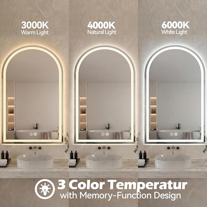 DUMOS 28"×36" LED Bathroom Mirror - Image 5