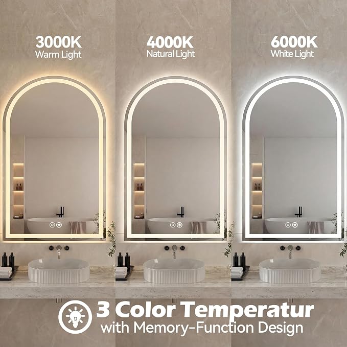 Sweetcrispy 28“×36” LED Bathroom Backlit Mirror - Image 4