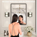 LOAAO 22"X30" Black Rectangle Bathroom Mirror Wall, Matte Black Aluminum Alloy - Image 2