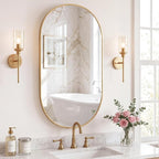 DUMOS 24" x 36" Oval Bathroom Mirror, Tempered Glass, Morden Vanity Mirror - Image 2
