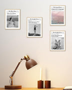 iHery Small Dolce Far Niente Framed Trendy NewsPaper Wall Art, Natural OAK Wood - Image 5