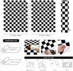Modern Peel and Stick Wallpaper Black and White Mosaic Checkered Contact Paper - Image 3