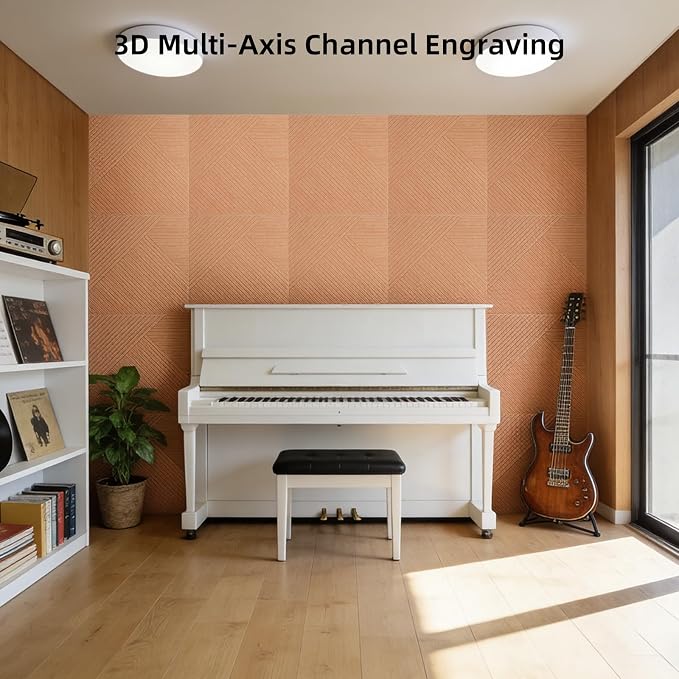 6 PCS Acoustical Wall Panels，23.6 x 23.6 Inch Self-adhesive Sound Absorbing - Image 2