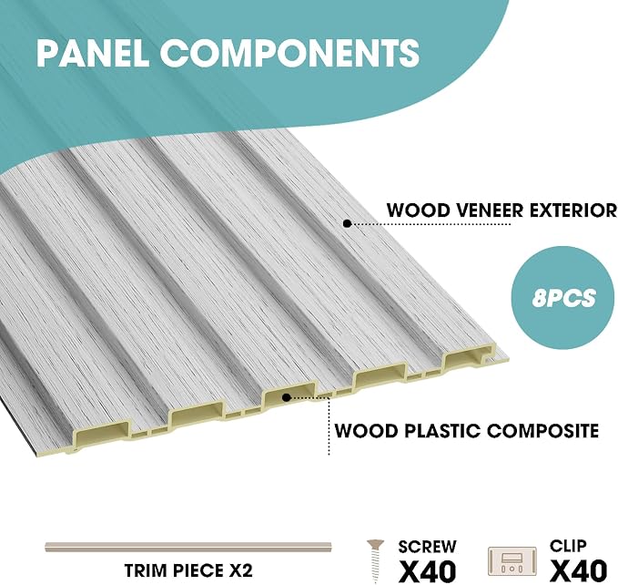 OUZUGIE WPC Acoustic Slat Wall Paneling, Living Room, TV Background, Study Room - Image 4