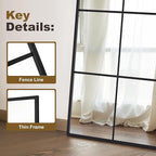 Window Mirrors for Wall Decor, Large Wall Mirrors Decorative Window Pane 28 x 55 - Image 3