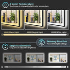 72x32 Black Framed LED Bathroom Mirror - Image 5