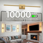 Battery Operated Wall Sconces Set of Two: Dimmable Wireless Wall Lights - Image 5
