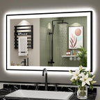 40x24 Black Framed LED Bathroom Mirror by Awandee