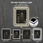 LED Bathroom Mirror, 24x32 Inch Gradient Front and Backlit LED Mirror - Image 4