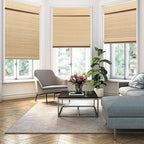 SEEYE Cordless Bamboo Roman Shades, Roll Up Blind Privacy Shade - Image 7