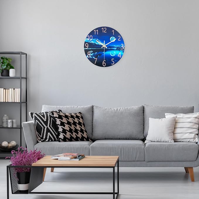 Big Wall Clocks Battery Operated 16 Inches or Larger Glass Moon Clock - Image 2